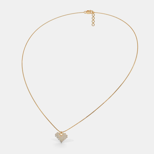 The Pixelated Hearts Pendant Necklace