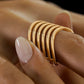 The Golden Strata Chevron Ring