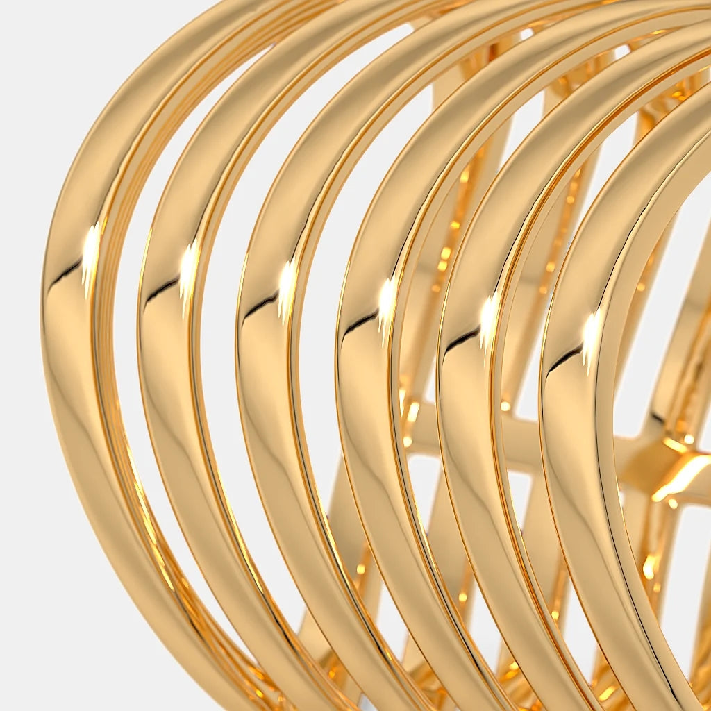 The Golden Strata Chevron Ring