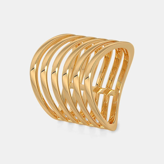 The Golden Strata Chevron Ring