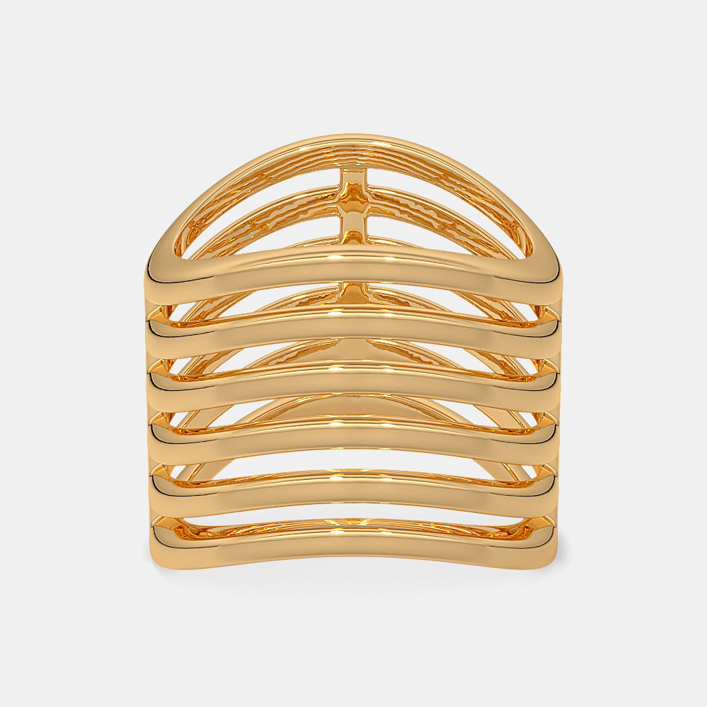 The Golden Strata Chevron Ring