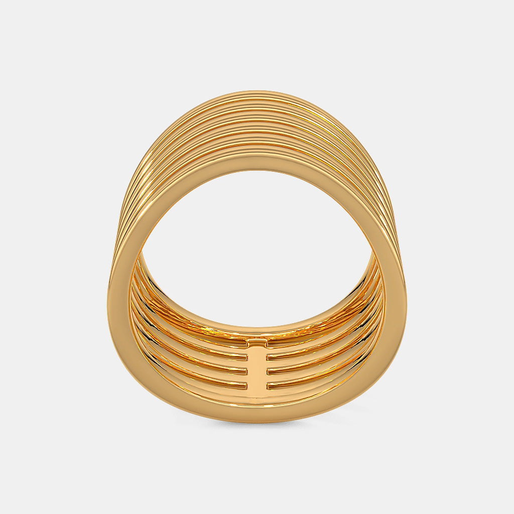 The Golden Strata Chevron Ring