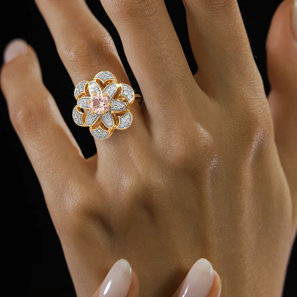 The Zinnia Rose Cocktail Ring